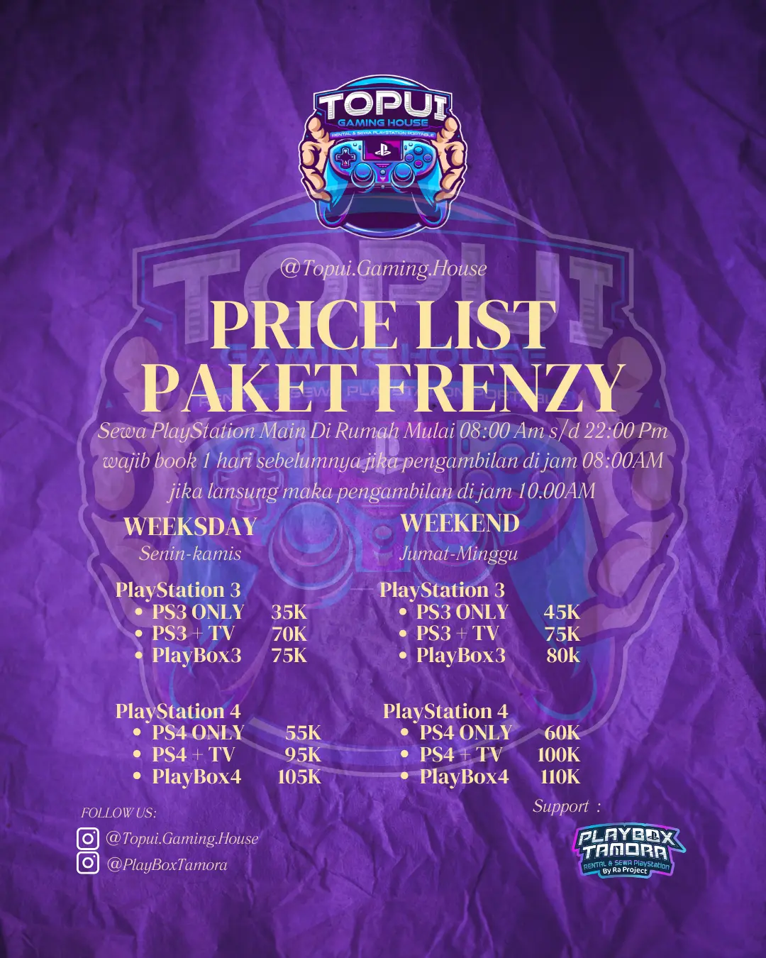 Paket Friendzy Rental PS Tanjung Morawa