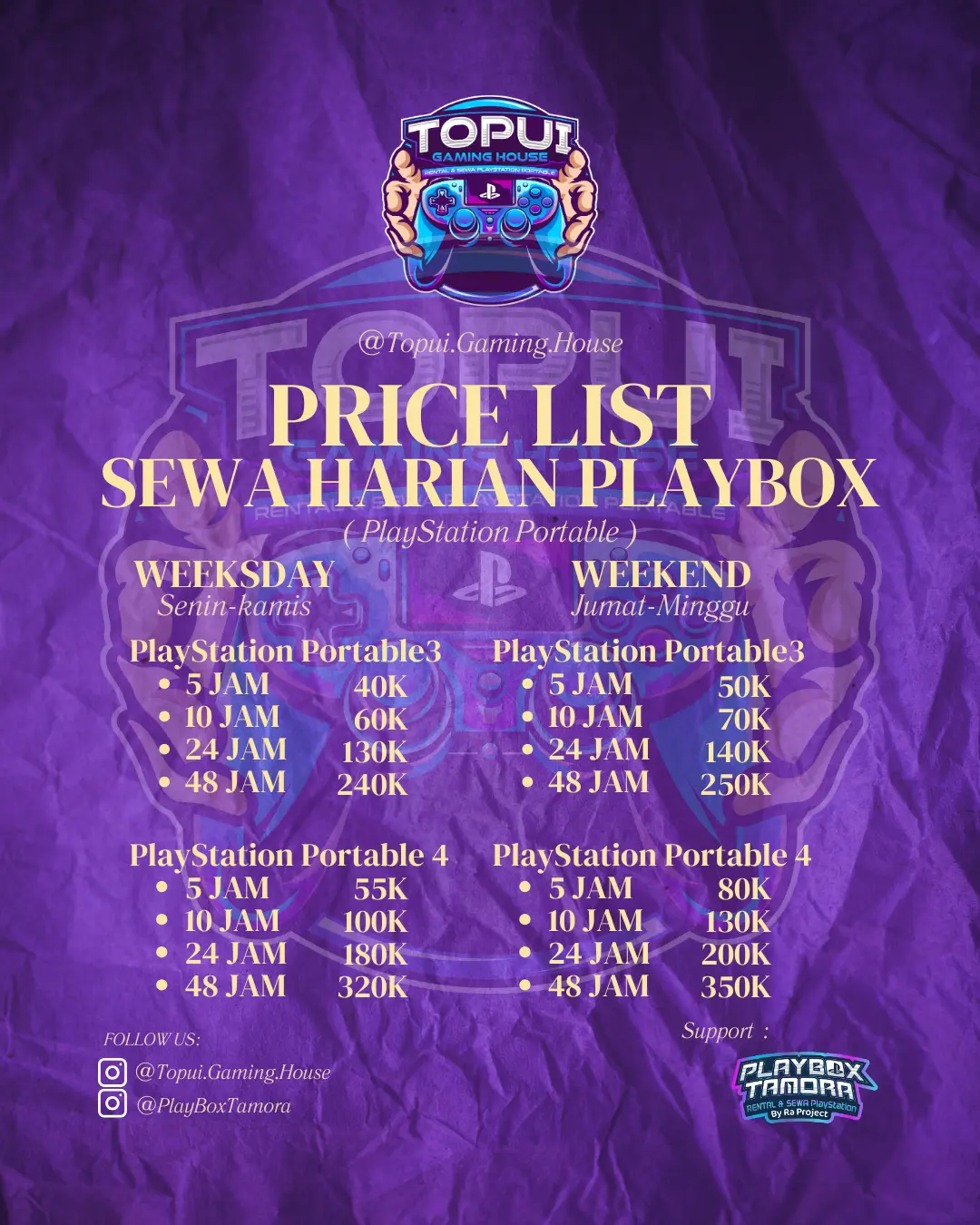 Paket Playbox Sewa PS Tanjung Morawa